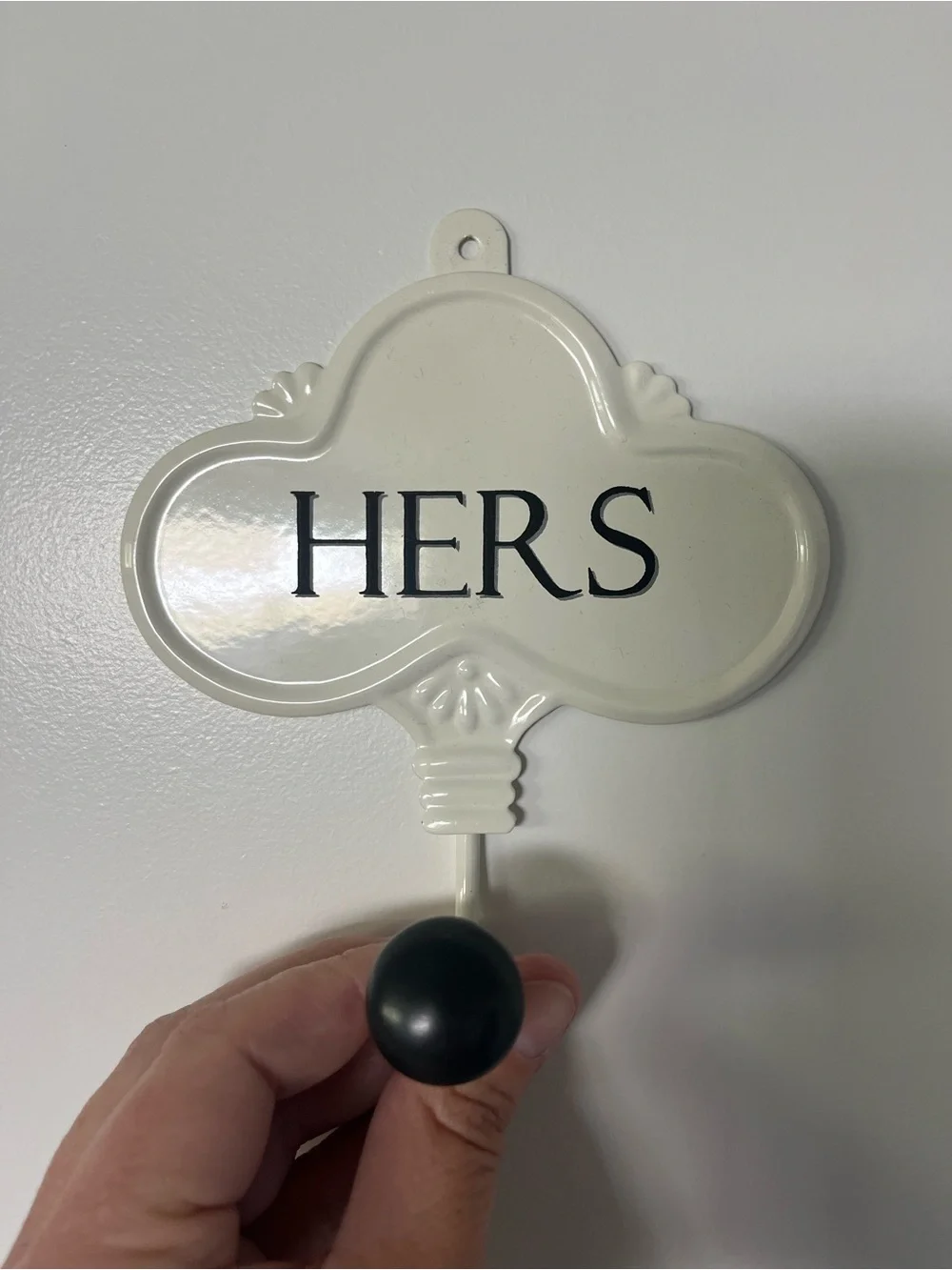 His and Hers Cream Wall Hook Set - Decorative Bathroom Hooks